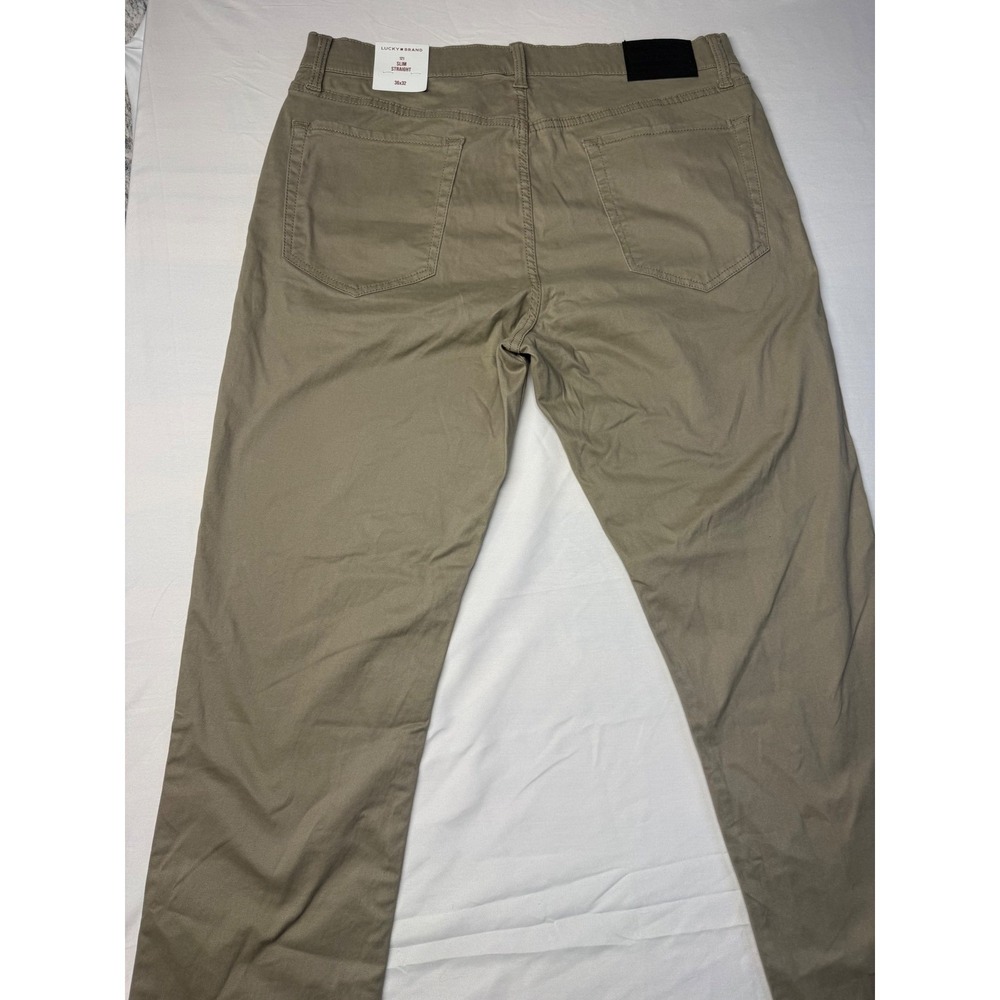 NWT Lucky Brand 121 Slim Straight Advanced Stretch Khaki Tan Pants Mens 36x32 - Picture 10 of 11
